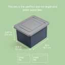 IRIS USA 35 Qt Letter/Legal File Box with Snap-tight Lid, 4-Pack, Navy/Gray