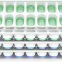 ChefAide Ice Cube Tray with Lid, 4 Packs 56 Cubes Durable Stackable Ice Cube Trays for Freezer with Removable Lids, Easy-Release Plastic & Silicone Ice Tray for Cocktail, Coffee (Mint+Space Blue 4 Pack)