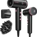 Hair Dryer, 1800W Ionic Hair Dryer with 3 Smart Mode (Baby/Men/Women), High Speed Brushless Motor for Fast Drying (2-5 Mins), Lightweight Hair Dryers for Women, for Home & Travel (Pink)