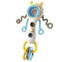 Montessori Baby Toys 12-18 Months, 5 in 1 Baby Rattles Teethers Press Pull Spinner Toy to Build Baby Fine Motor Skills, Baby Teething Toys 6-12 Months, Sensory Toys with Soft Textures Newborn Gift