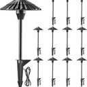 Low Voltage Landscape Lighting, 12V AC/DC 5W 500LM 3000K Cast-Aluminum Outdoor Landscape Path Lights, IP65 Waterproof LED Pathway Light Wired for Walkway Garden Yard, ETL Listed Cord, 12 Pack (3000K Soft White)