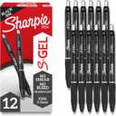 Sharpie S-Gel Pens, Fine Point (0.5mm), Black Ink, 12 count - Ideal for Writing, Journaling, Drawing, Coloring, Note-Taking, College Supplies