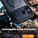Diaclara Magnetic Designed for iPhone 17 Pro Max Case Full Body Bumper,[Compatible with MagSafe] Military Drop Proof Cover with Built-in Touch Sensitive Anti-Scratch Screen Protector, Black