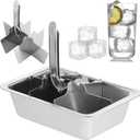 304 Stainless Steel Ice Cube Trays with Easy Release Lever, 6-Cube Large Ice Cube Molds, DIY Metal Ice Cube Trays with Divider, 7.1 x 5 x 2 in for Whiskey Cocktails, Beverages