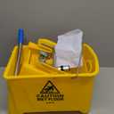 Mind Reader Mop Bucket with Wringer, 22 Qt (5.5 Gallon), Floor Cleaning, Handle, Wheels, 16.25"L x 10.75"W x 24.5"H, Yellow