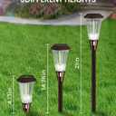 8 Pack Bright Solar Lights Outdoor,2-in-1 Warm&Cold Light,IP65 Waterproof 3000K/6500K Solar Pathway Lights Outside,Solar Powered Landscape Lighting for Yard Patio Walkway Driveway Lawn