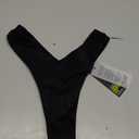 ONEONE Women's Cheeky Swimsuit Jesse High Cut Bikini Bottom Black Solid Color (Medium)