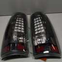 LED Tail Lights Compatible with 2003-2006 Chevry Silverado 1999-2002 GMC Sierra 1500 2500 3500 Left Drive and Right Passenger Side Rear Brake LED Taillight, Black