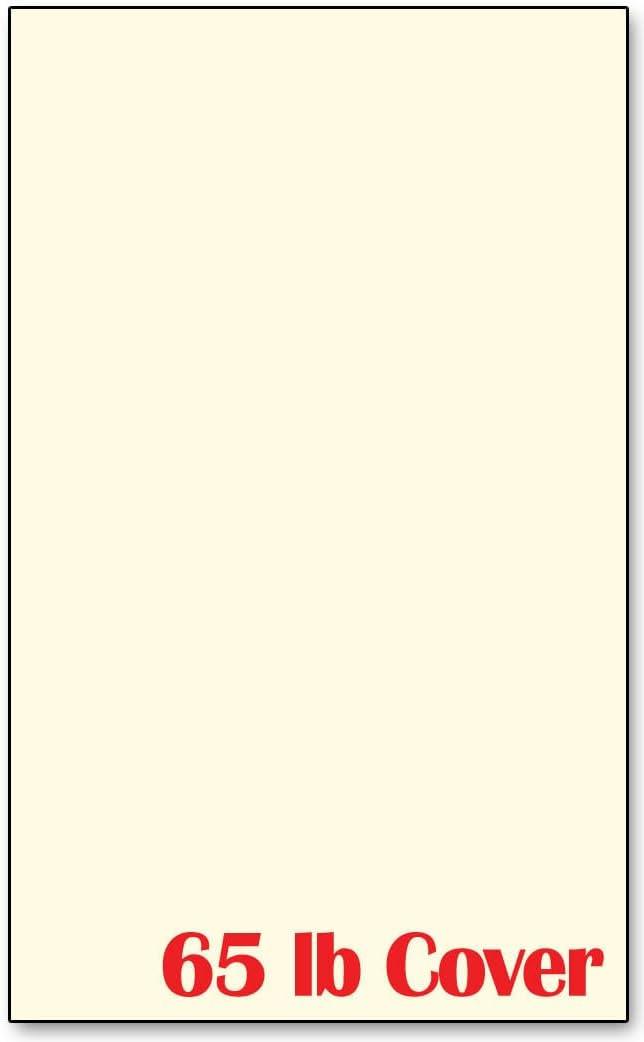 250 Sheets Cream Colored Legal Size Cardstock (8.5 X 14 Inches) - 65lb Cover