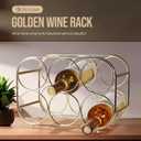 Countertop Wine Rack - 6 Bottle Freestanding Modern Gold Metal Small Wine Rack - Tabletop Wine Holder Stand for Cabinet, Pantry, Wine Bottle Storage