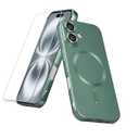 Magnetic for iPhone 16 Plus Case, with Screen Protector, Soft Silicone Slim Fit Full Acoverage Protective Phone Case Cover for iPhone 16 Plus, Compatible with MagSafe, Black