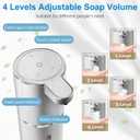 Automatic Foaming Soap Dispenser,4-Level Adjustable Foam, Wall Mount, USB Rechargeable,12.8oz/ 380ml,Touchless Hand & Dish Soap Dispenser for Bathroom, Kitchen,Hotel, Restaurant