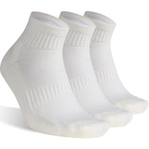 3 Pairs Merino Wool Ankle Socks for Men Women - Athletic Business Casual Running Arch Support Everyday (White, XXL)