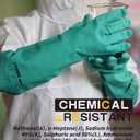 LANON Nitrile Chemical Resistant Gloves, Reusable Heavy Duty Safety Work Gloves, Acid, Alkali and Oil Protection, 18" Length, Non-Slip, Large