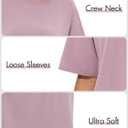 Siimcuzy 4 Pack Oversized Tshirts for Women, Loose Fit Crew Neck Summer Baggy Tops Workout Tees Plus Size T Shirts 1 Black 1 White 1 Dark Pink 1 Khaki, Medium