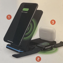 iLIVE 3-in-1 Wireless Charging Stand- Black