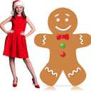4 Feet Gingerbread Man Cardboard Cutout Stand up Life Size Christmas Party Decoration Backdrop Photo Props Gingerbread House Decor Standup for Christmas Party Outdoor Indoor Home Decor
