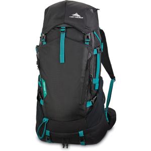 High Sierra Pathway 2.0 Backpack with Hydration Storage Sleeve, for Hiking, Biking, Camping, Traveling, Black, 75L