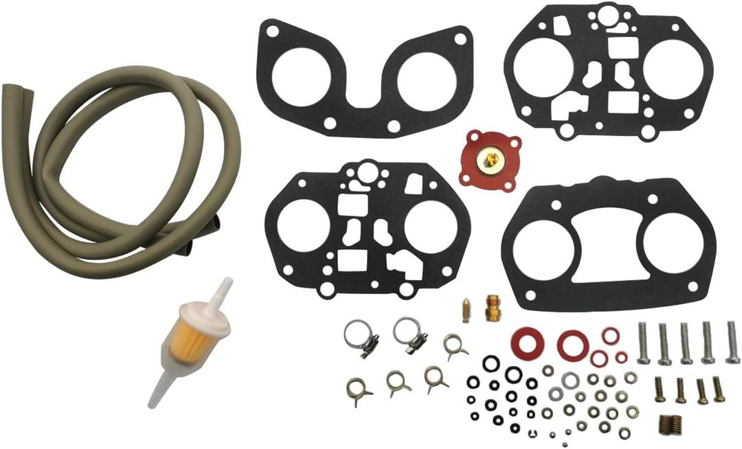 Carburetor Rebuild Kit with Fuel Filter Replacement for 36 40 45 48 Dellorto Drla Downdraft Carburetor