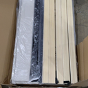 King Size Bed Frame and Headboard,Vertical Channel Tufted Wingback No Box Spring Needed, Mattress Foundation, Easy Assembly, Beige