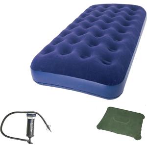 Zaltana Twin Size Air Mattress with Double Action Pump & Inflatable Pillow Combo (AMN+AP3+PL1)