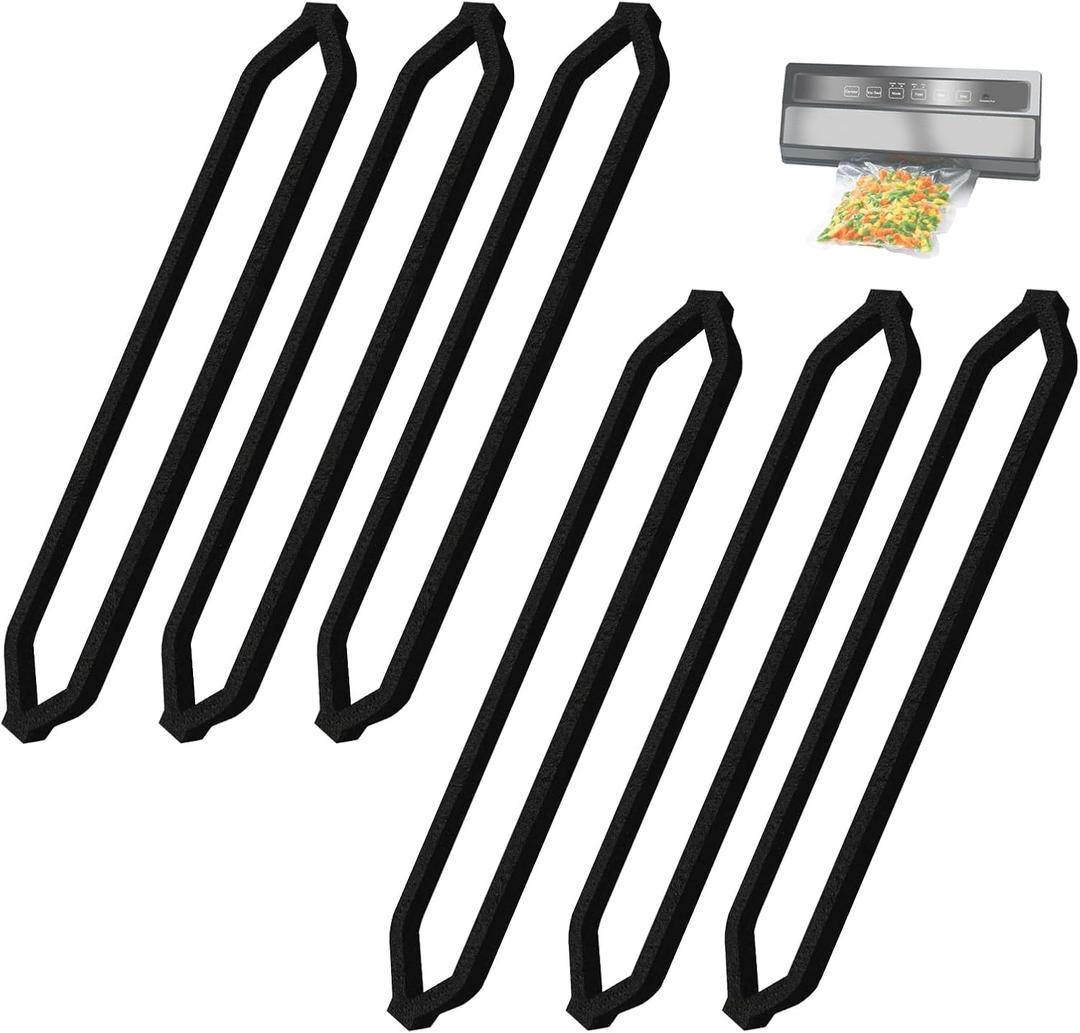 Food Sealer Gasket for Vacuum Sealer Machine, Foam Gasket Sealing Upper and Lower Replacement Parts Compatible with GERYON Food Saver E2900/E2901 Series, 6 Pcs