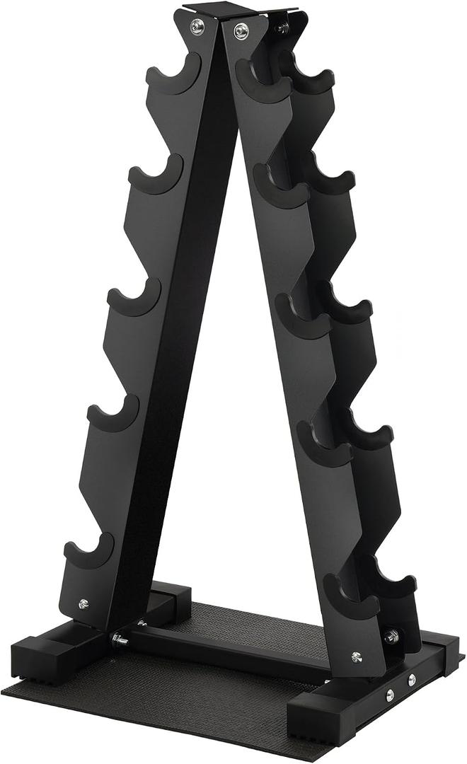 Fitvids A-Frame Dumbbell Weight Rack, Vertical Storage Rack for Dumbbells, Weight Stand Only for Home Gym Space Saver, 4-Tier or 5-Tier Option