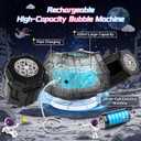 cossy Rechargeable Bubble Machine, 360 Automatic Rotation Bubble Machine for Kids, Bubble Maker with Remote Control, RGB Lights & 20000+ Bubbles Per Minute, Outdoor Toys Games for Kids/Adults (Black)