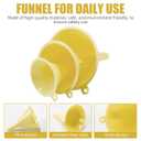 Plastic Kitchen Funnel Set of 3, Round Kitchen Funnels for Filling Bottles, Durable and Multifunctional Funnels for Filling Canning, Cooking, Lab or Car Oil (Milk Yellow)