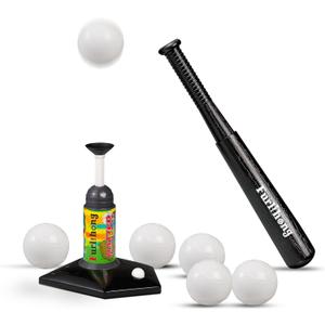 368BH T Ball Set for Kids, Baseball Launcher with Collapsible Plastic Bat and  4 Training Balls, Indoor & Outdoor for Boys & Girls