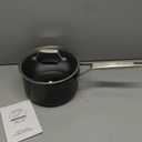 MSMK 1.5 Quart Saucepan with lid, Burnt also Non stick, Induction, Scratch-resistant, Small Cooking Pot (Hard .Anodized Grey)