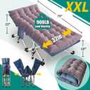 XXL Camping Cot with Mattress Oversize 32" Width Folding Cot Heavy Duty Comfortable Cots for Sleeping Guest Bed with Carry Bag Portable Easy to Set-up for Home Travel Outdoor 79" x 32" x 18"