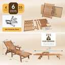 THOEOE Patio Chaise Lounge Chair, Oversized Lounge Chair Outdoor with 5 Positions, 78 Long, HDPE, Patio Lounge Chair with Wheels & Cup Holder for Pool, Deck, Poolside,Wood, Extended-1pcs