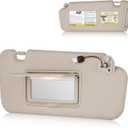 Right Passenger Side Sun Visor with Light Fit for Nissan Murano 2009 2010 2011 2012 2013 2014, Replaces for 96400-1AA1B Beige