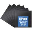 Kinlink Black ABS Plastic Sheet 12" x 12"x 0.06" Flexible Moldable Impact Strength and High Tensile 1/16" Thick (1.5mm) Abs Sheet, Moldable Plastic DIY Materials for Home Decor and Handicrafts, 6 Pack