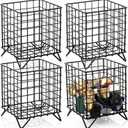 Zubebe 4 Pcs Coffee Pod Holder Large Capacity Coffee Pod Basket Wire Organizer Capsule Cages Metal Storage Capsule Basket, 5.3 x 5.3 x 6.3 In (Black)