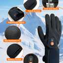 EBOSSOM Heated Glove Liners for Men Women, Rechargeable Battery Electric Heated Gloves, Winter Thin Heating Gloves with Arthritis Raynaud's for Riding Ski Snowboarding Hiking Cycling, Size M/L