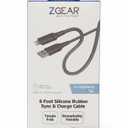 ZGEAR Silicone Rubber Cable For Lightning Tip 6FT Grey