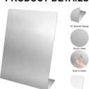 2 Pcs Magnetic Bulletin Board with Stand Metal Tabletop Memo Board Magnet Menu Easel Board Stainless Steel Display Stand for Office Home Kitchen School 10.4 x 6 in