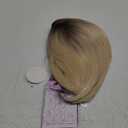XIUFAXIRUSI XIUFAXIRUSI Ombre Blonde Bob Wigs for White Women Short Blonde Straight Wig Natural Looking Synthetic Wigs Halloween Costume Wig