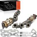 A-Premium Left and Right 2-PC Exhaust Manifold Catalytic Converter Kit Direct-Fit Compatible with Nissan Frontier 2002-2004 3.3L, Xterra 2002-2004 3.3L, EPA Compliant, Replace# 140029S210