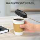 Dealusy 100 Pack 12 oz Disposable Coffee Cups with Lids and Sleeves, Sturdy Thick Paper & Leak-free Insulated to Go Paper Hot Coffee Cups for Hot & Cold Beverage