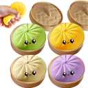 4Pcs Glitter Dumpling,Giant Dumpling Squishy, Mega Rainbow Dumplings, Cute Anxiety Relief Fidget , Soft Squeeze Decompression Dough for Adult Small