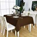Brown Rectangle Tablecloth Waterproof Stain Resistant Wrinkle Free Table Cloth 210GSM Polyester Wipeable Table Cover for Party, Banquet, Indoor and Outdoor-Rectangular/Oblong, 60 x 102 inch