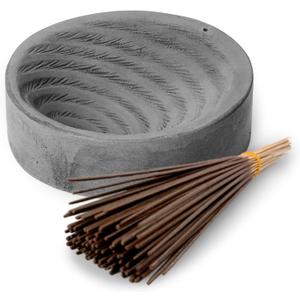 Gray Cement Spiral Incense Holder - Modern Minimalist Upright Standard Size Incense Burner - Incense Sticks Not Included