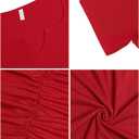 Missufe Women's Short Sleeve V Neck Ruched Bodycon Summer Casual Short T Shirt Dress (Red, M)