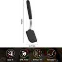 Silicone Spatula Turner, GEEKHOM Mini Silicone Cookie Spatula for Nonstick Cookware,600F Heat Resistant Flexible Small Kitchen Turner, Cooking Utensils Non Scratch Flipper for Burger, Egg, Baking (1 Pack, Black)