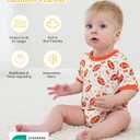 EASWEET Baby Boy Romper Soft Bamboo-derived Viscose Short Sleeve Baby Boy Bodysuit, Rugby, 18-24 Months