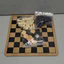 Regal Games - Reversible Wooden Board for Chess, Checkers & Tic-Tac-Toe - 24 Interlocking Wooden Checkers and 32 Standard Chess Pieces - for Age 8 to Adult for Family Fun (10.5 Inch - Reversible)