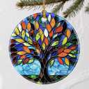 2 x Vibrant Tree of Life Christmas Ornaments: Christmas Tree Ornaments & Holiday Decor  Tree of Life Gifts, Perfect Holiday Presents & Gift Ideas for Friends, Coworker, Family